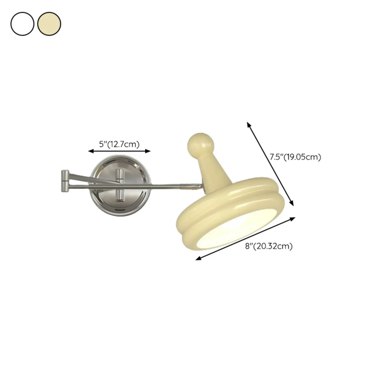 Modern Adjustable Chrome Swing Arm Wall Light for Bedside #size | homeyfad