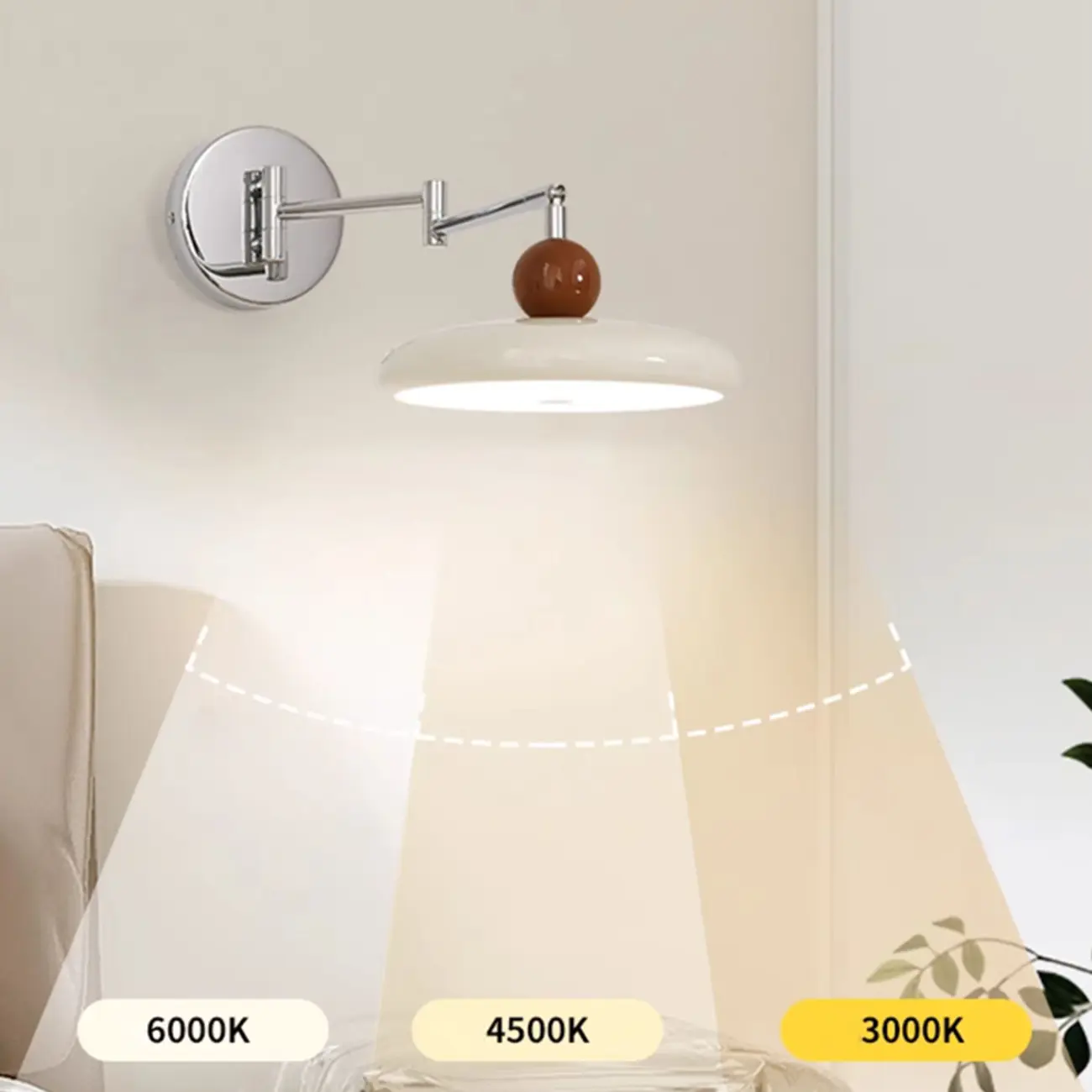 Modern Metal Wall Light with Rocker Arm for Bedroom Image - 19 | homeyfad