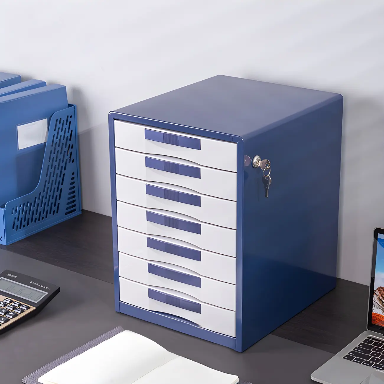 Elegant Keyed Vertical Metal Filing Cabinet for Small Office Image - 3 | homeyfad