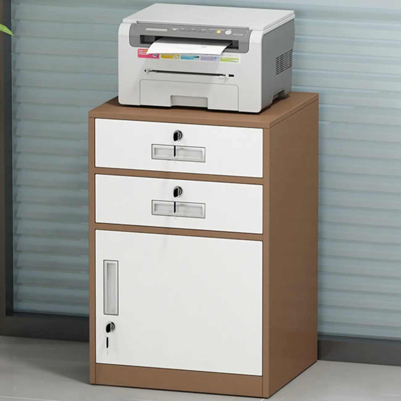 Durable Steel Locking Filing Cabinets with Locking Drawer for Office Image - 2 | homeyfad