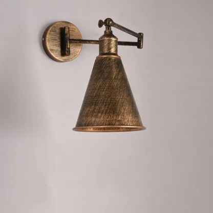 Vintage Industrial Dome Metal Wall Light for Living Room Image - 2