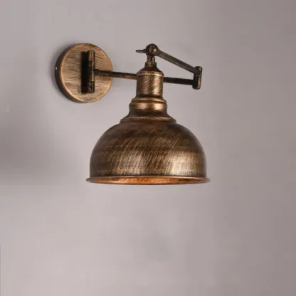 Vintage Industrial Dome Metal Wall Light for Living Room Image - 5