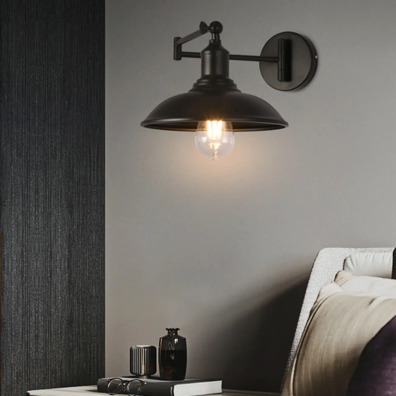 Vintage Industrial Dome Metal Wall Light for Living Room Image - 6 | homeyfad