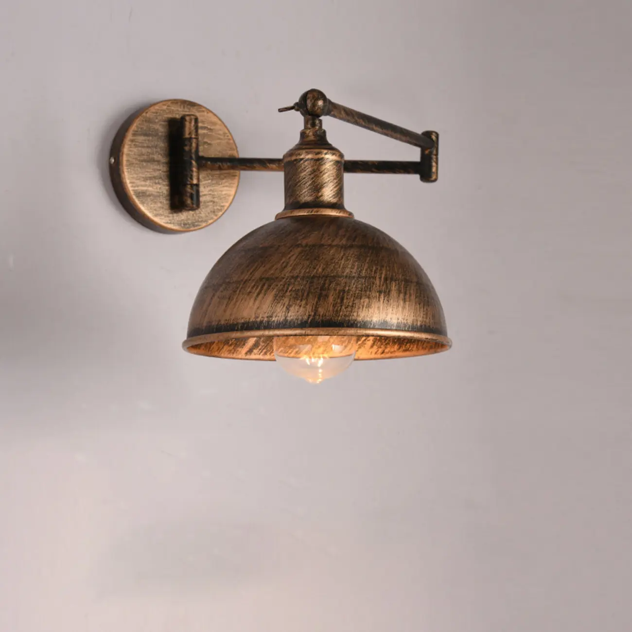 Vintage Industrial Dome Metal Wall Light for Living Room Image - 7 | homeyfad