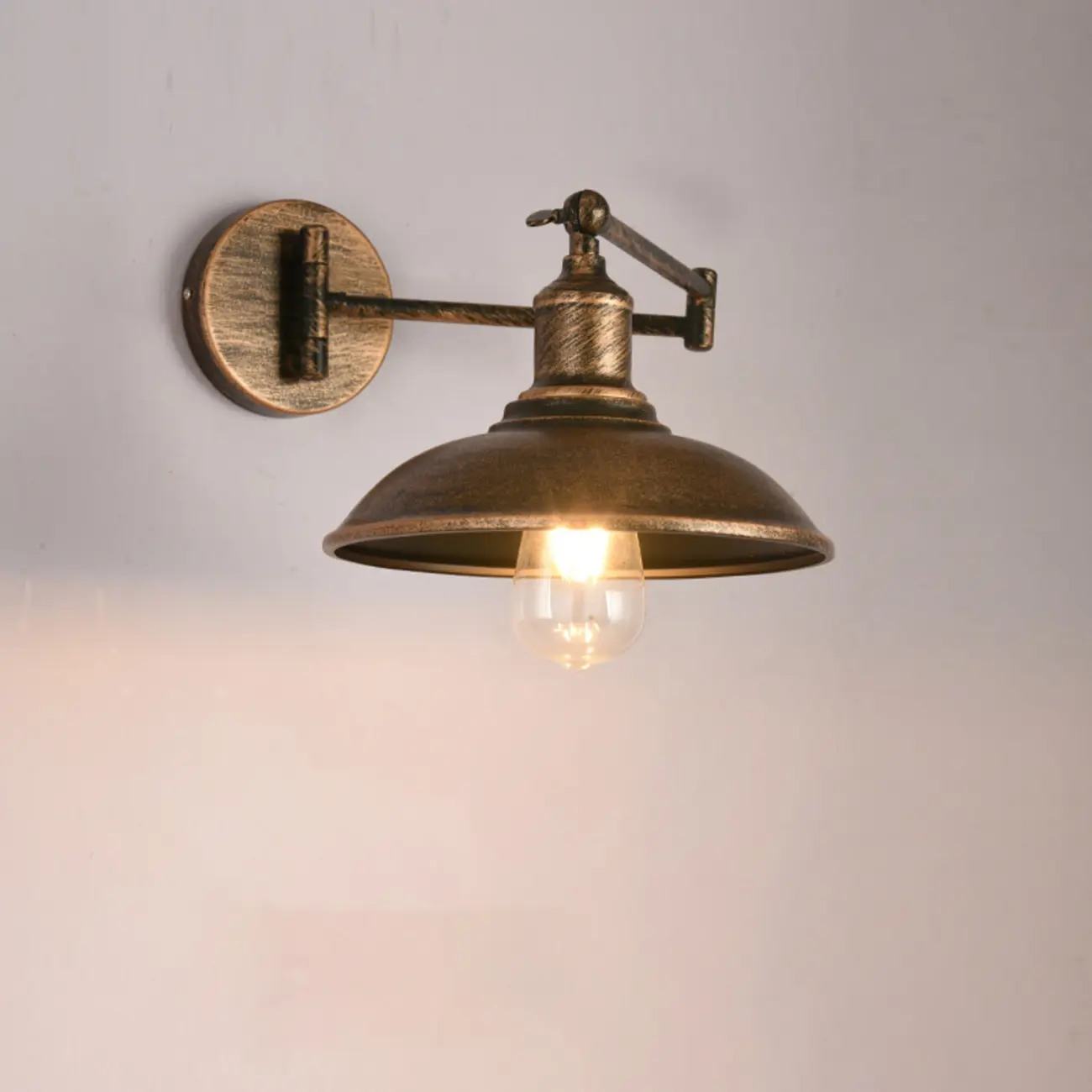 Vintage Industrial Dome Metal Wall Light for Living Room Image - 9 | homeyfad