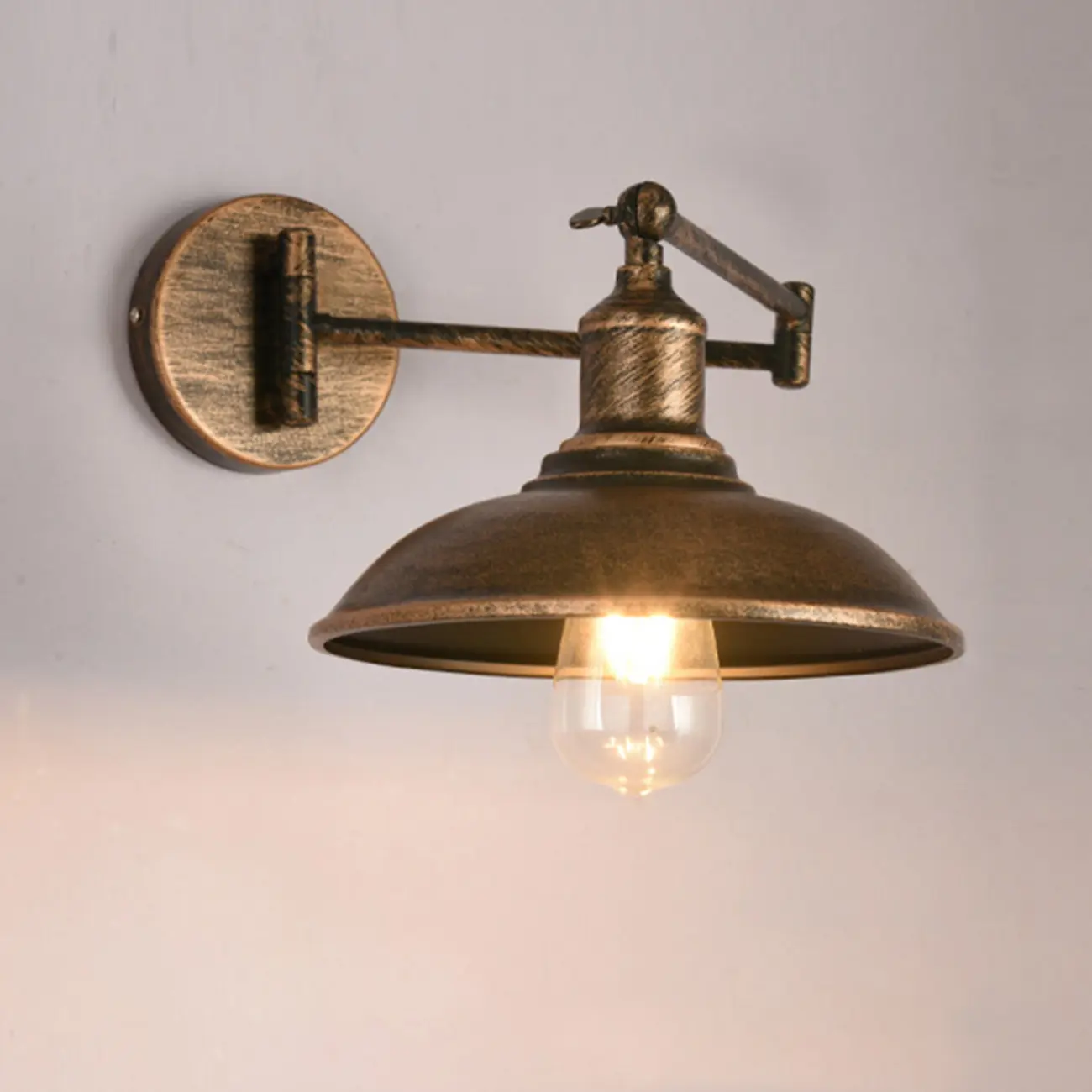 Vintage Industrial Dome Metal Wall Light for Living Room Image - 11 | homeyfad