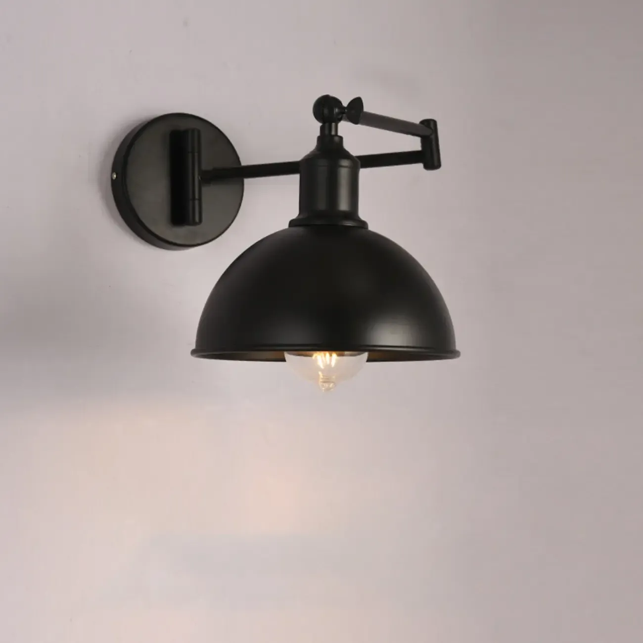Vintage Industrial Dome Metal Wall Light for Living Room Image - 20