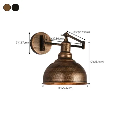 Vintage Industrial Dome Metal Wall Light for Living Room Image - 28