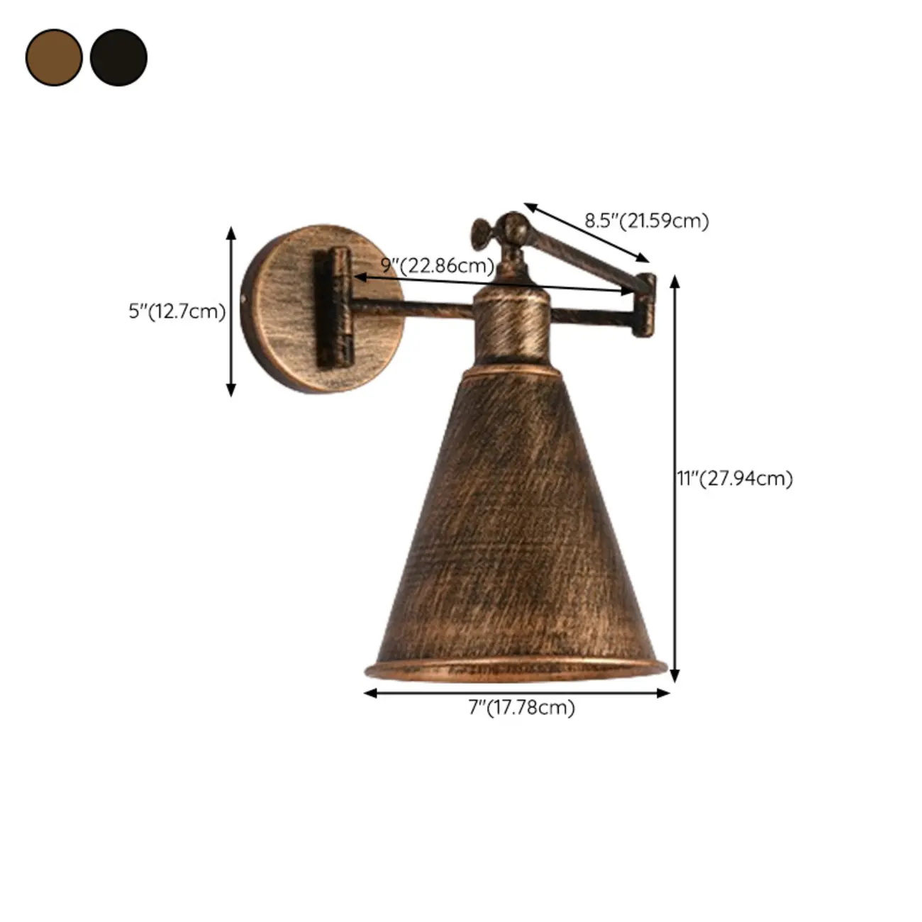 Vintage Industrial Dome Metal Wall Light for Living Room Image - 30 | homeyfad