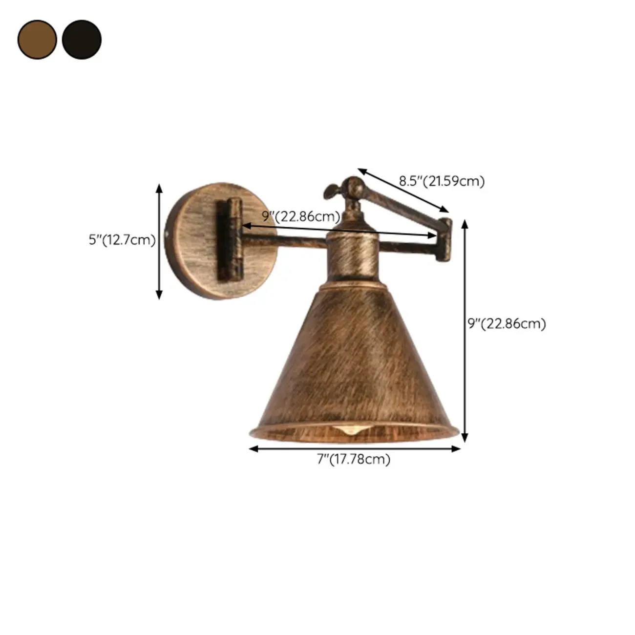 Vintage Industrial Dome Metal Wall Light for Living Room Image - 31