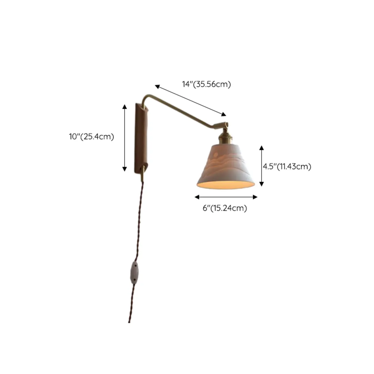 Mini Artistic Ceramic Shade Wall Light for Home Environment #size