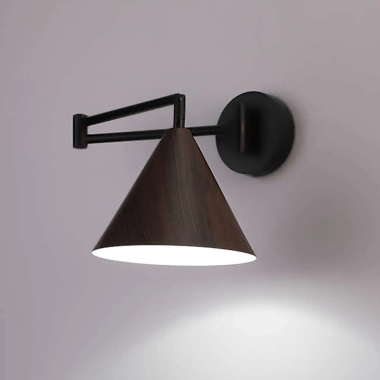 Modern Minimalist Conial Swing Arm Wall Light for Bedside | homeyfad