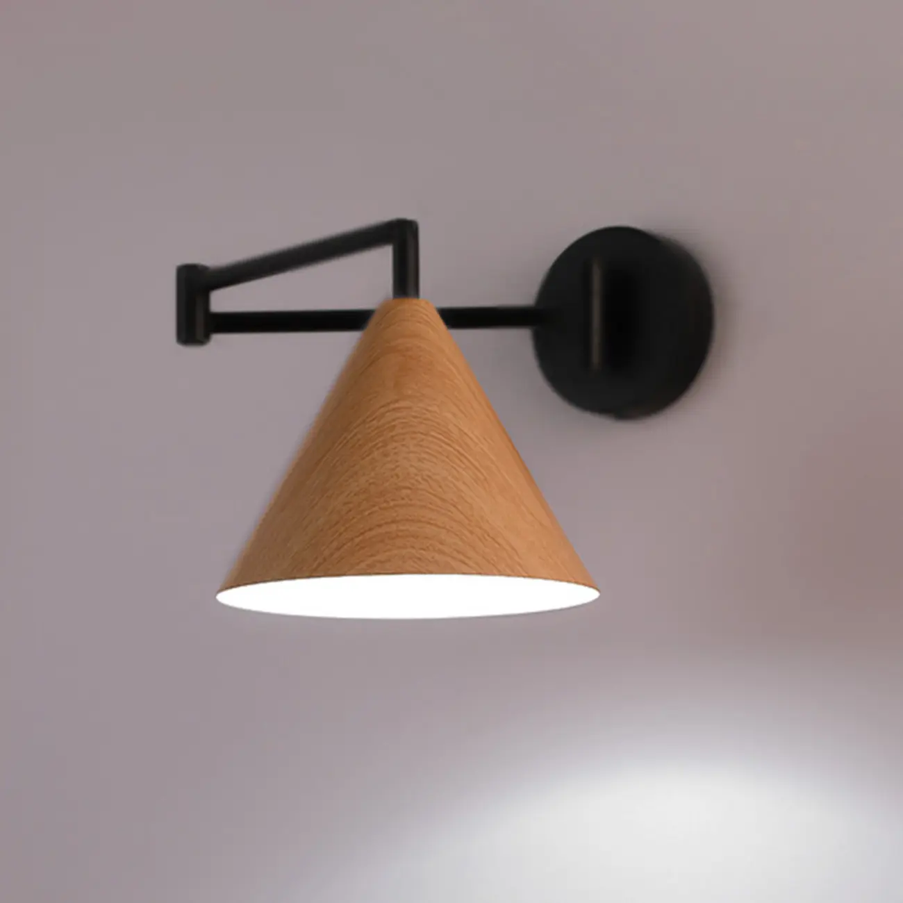 Modern Minimalist Conial Swing Arm Wall Light for Bedside | homeyfad