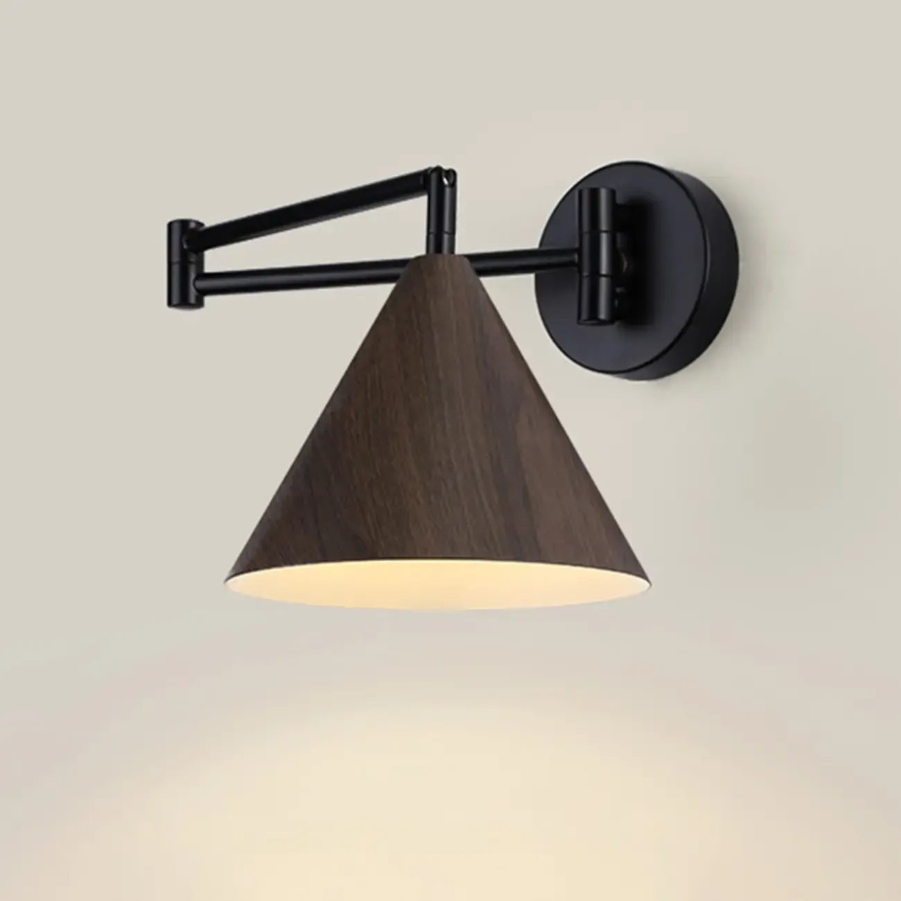 Modern Minimalist Conial Swing Arm Wall Light for Bedside