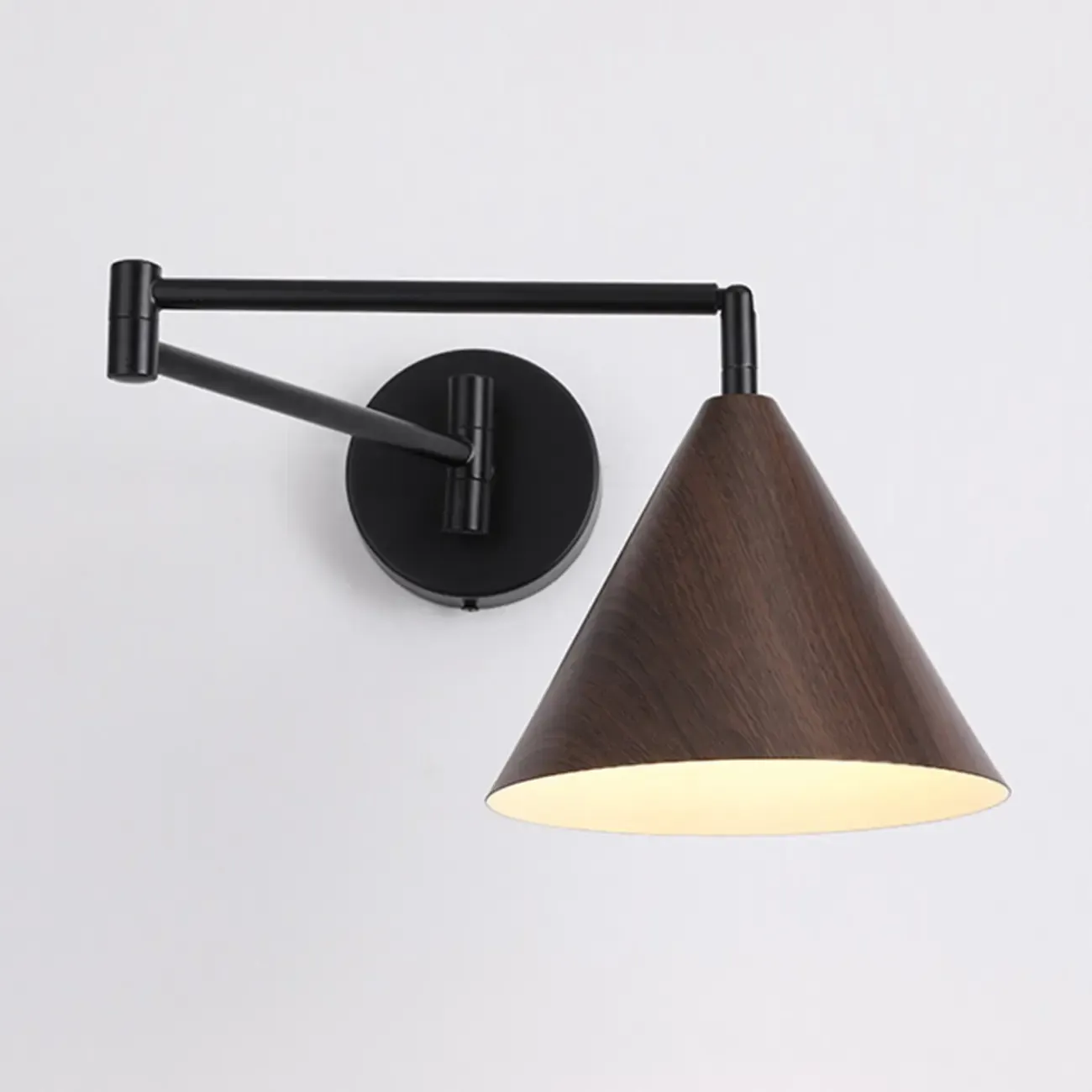Modern Minimalist Conial Swing Arm Wall Light for Bedside