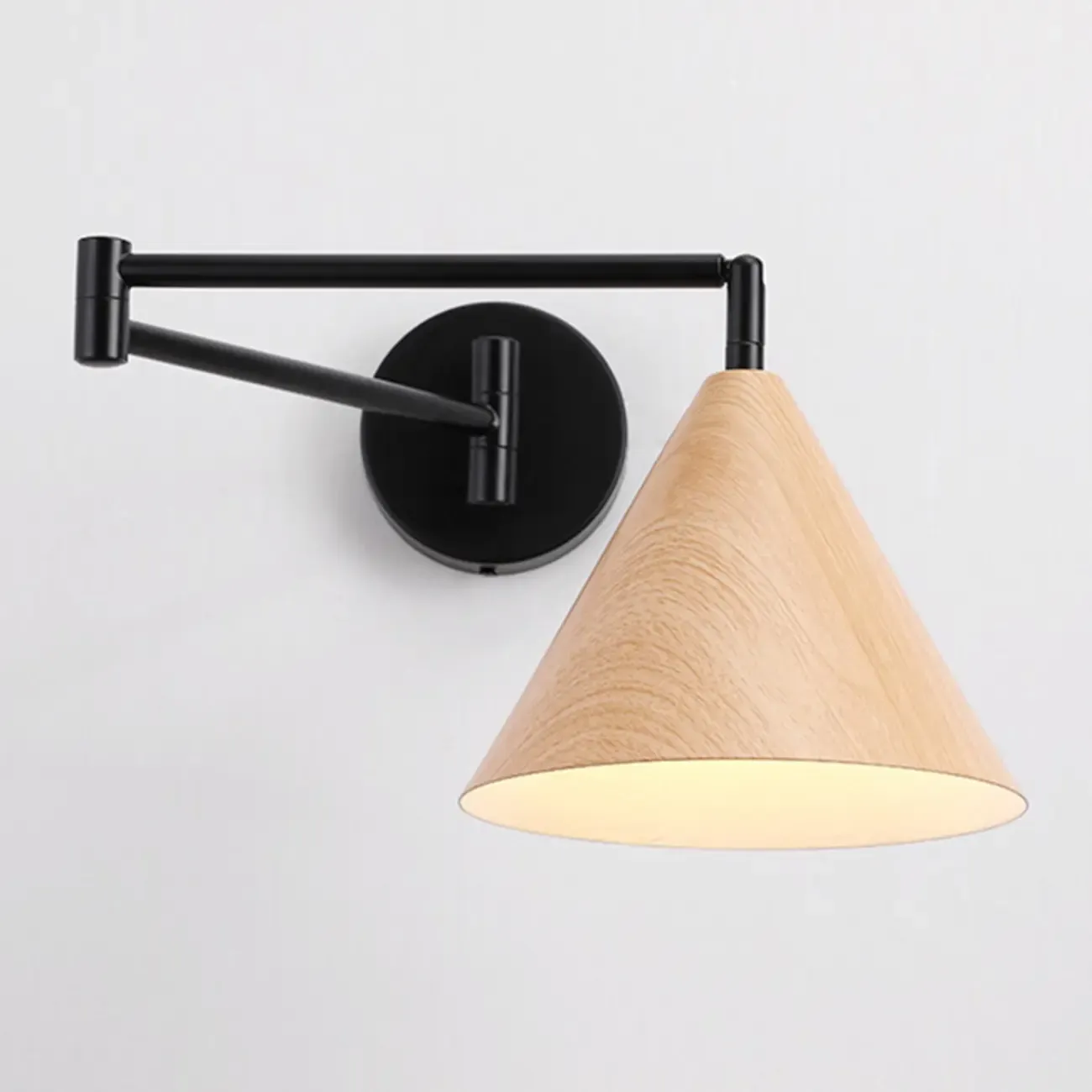 Modern Minimalist Conial Swing Arm Wall Light for Bedside
