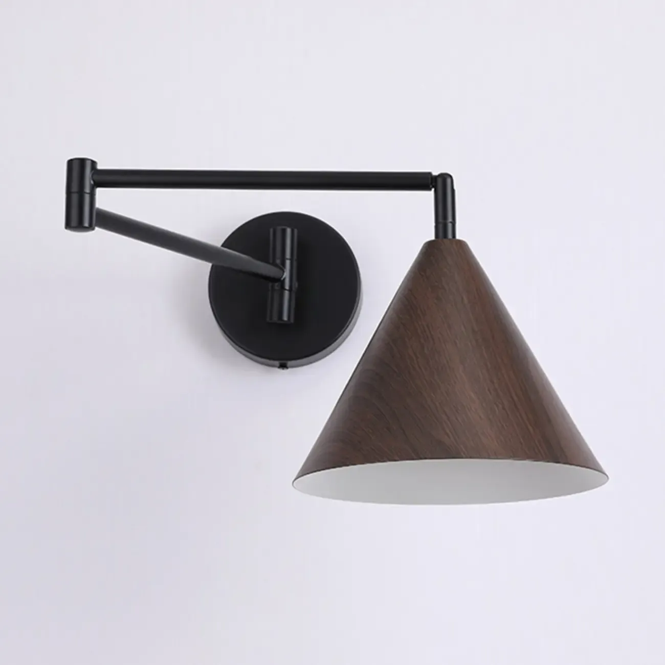 Modern Minimalist Conial Swing Arm Wall Light for Bedside