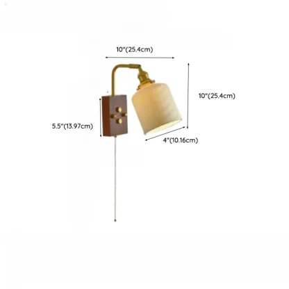 Modern Walnut Wall Light with Ribbed Glass Shade Image - 15