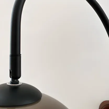 Modern Wall Light with Wooden Base and Glass Shade Image - 7