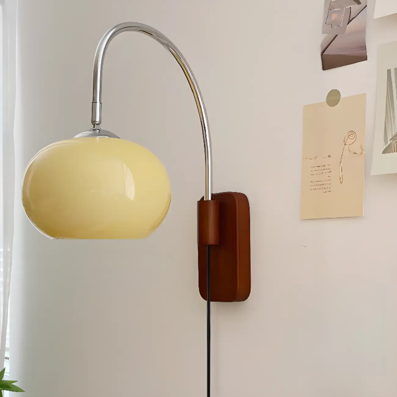 Mini Vintage Drum Swing Arm Wall Light for Living Room | HomeyFad