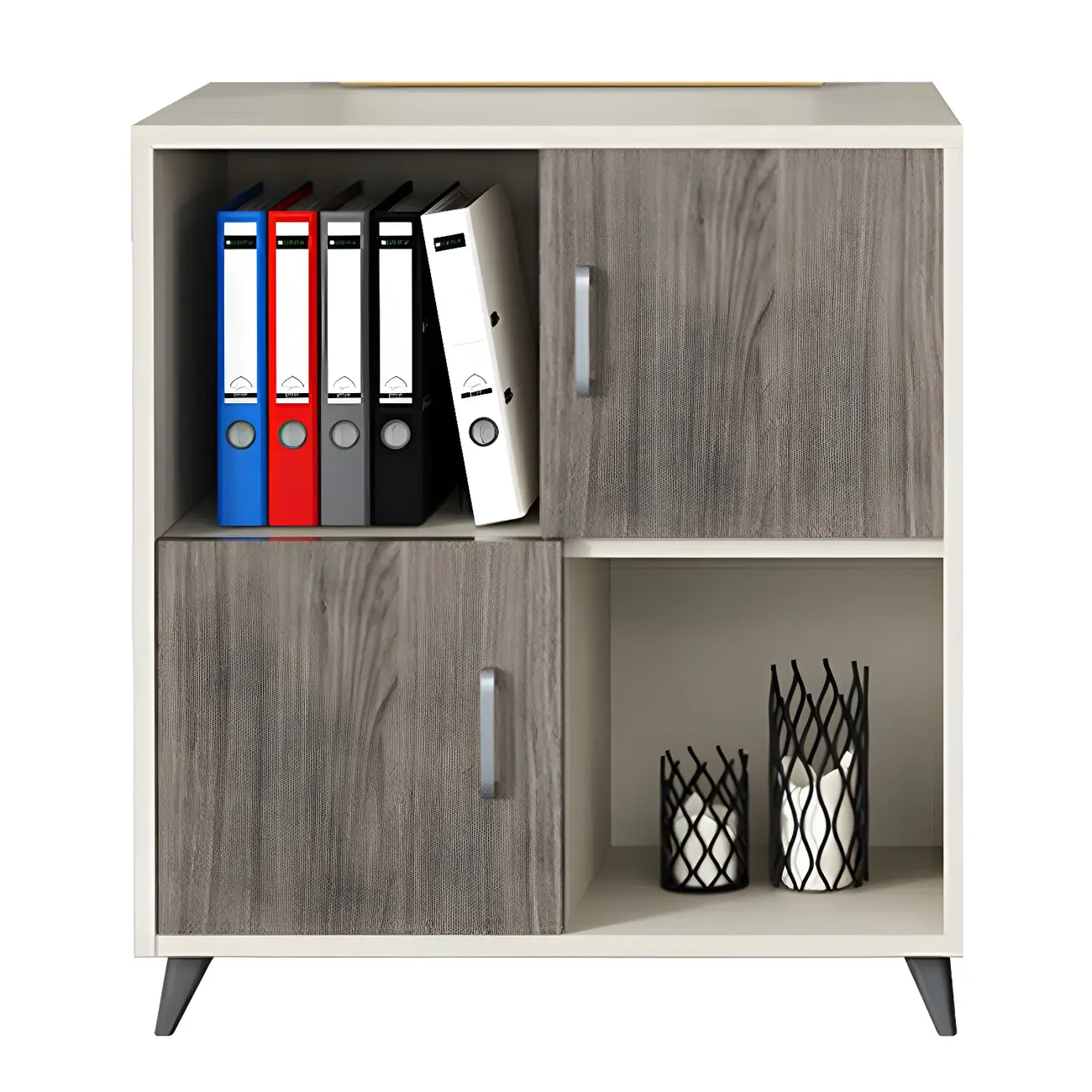 Classic Brown Wooden Vertical Filing Cabinets with Shelves Image - 2 | homeyfad