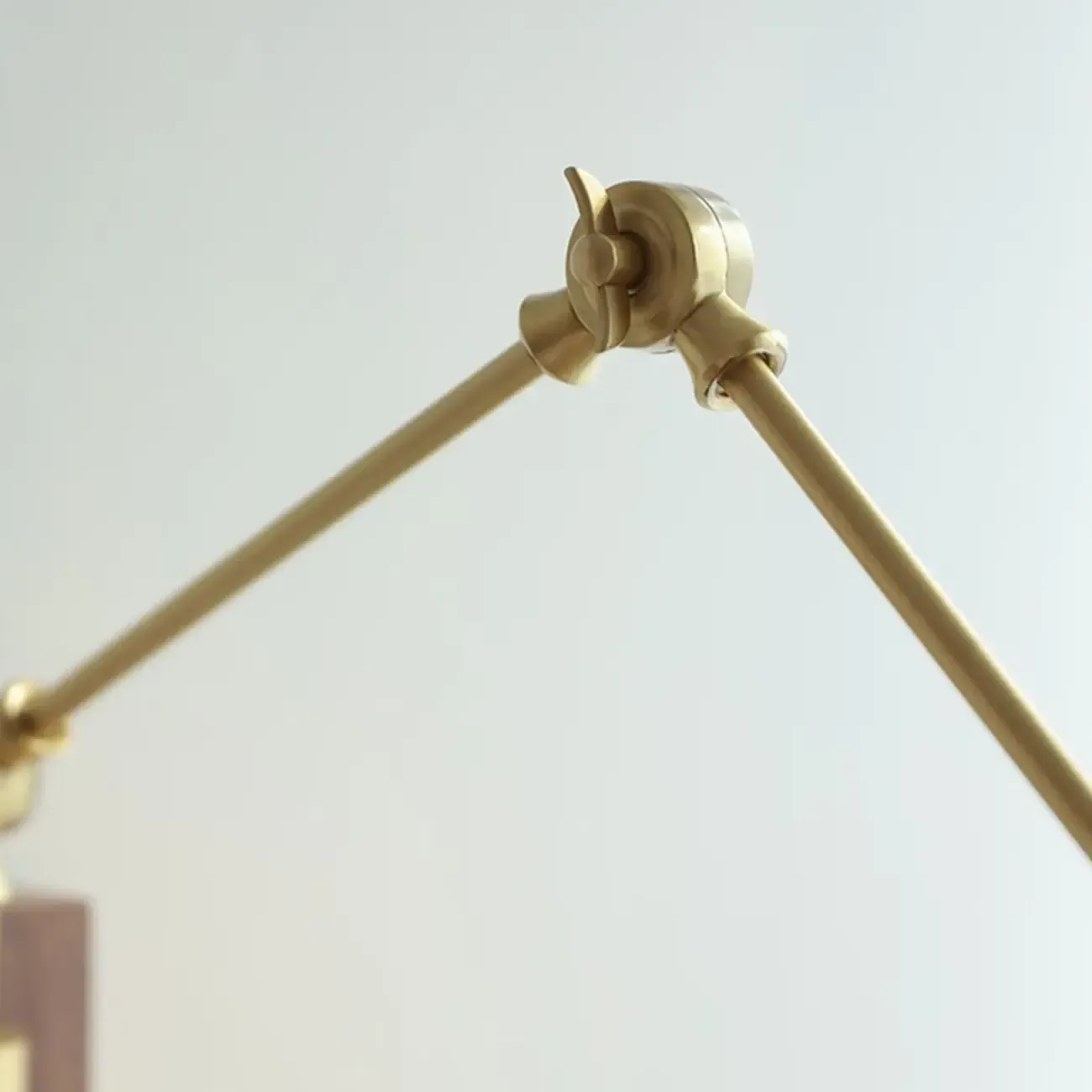 Vintage Swing Arm Wall Light with Pleated Fabric Shade Image - 11