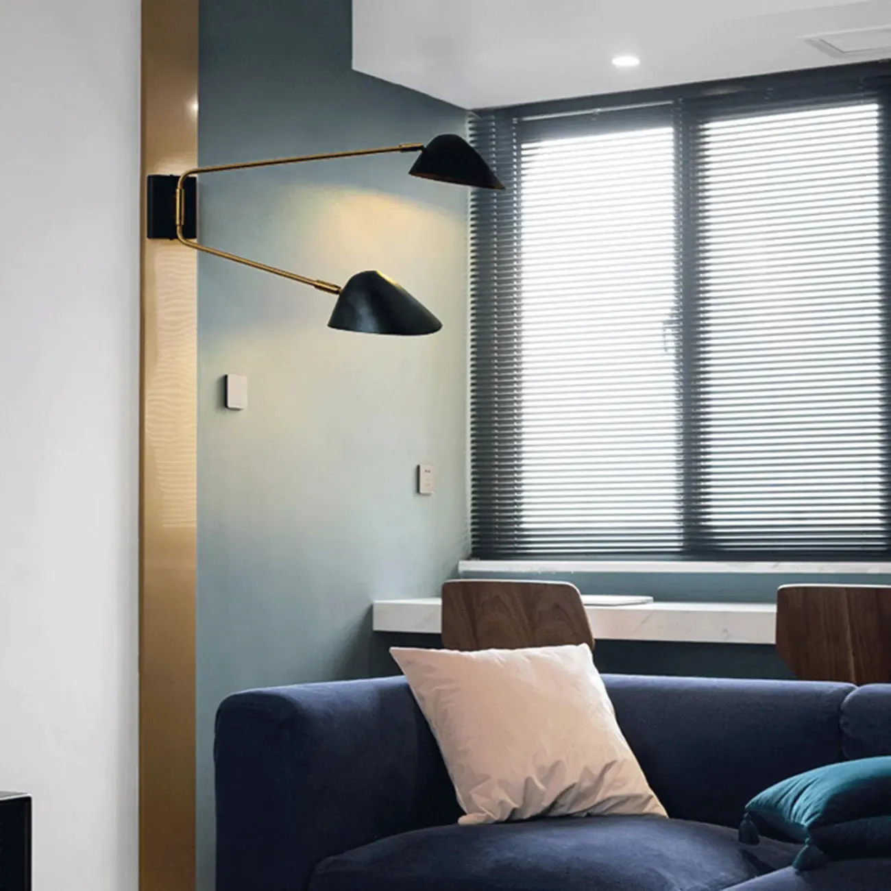 2-Light Adjustable Bi-pin Swing Arm Wall Sconce Fixture Image - 18