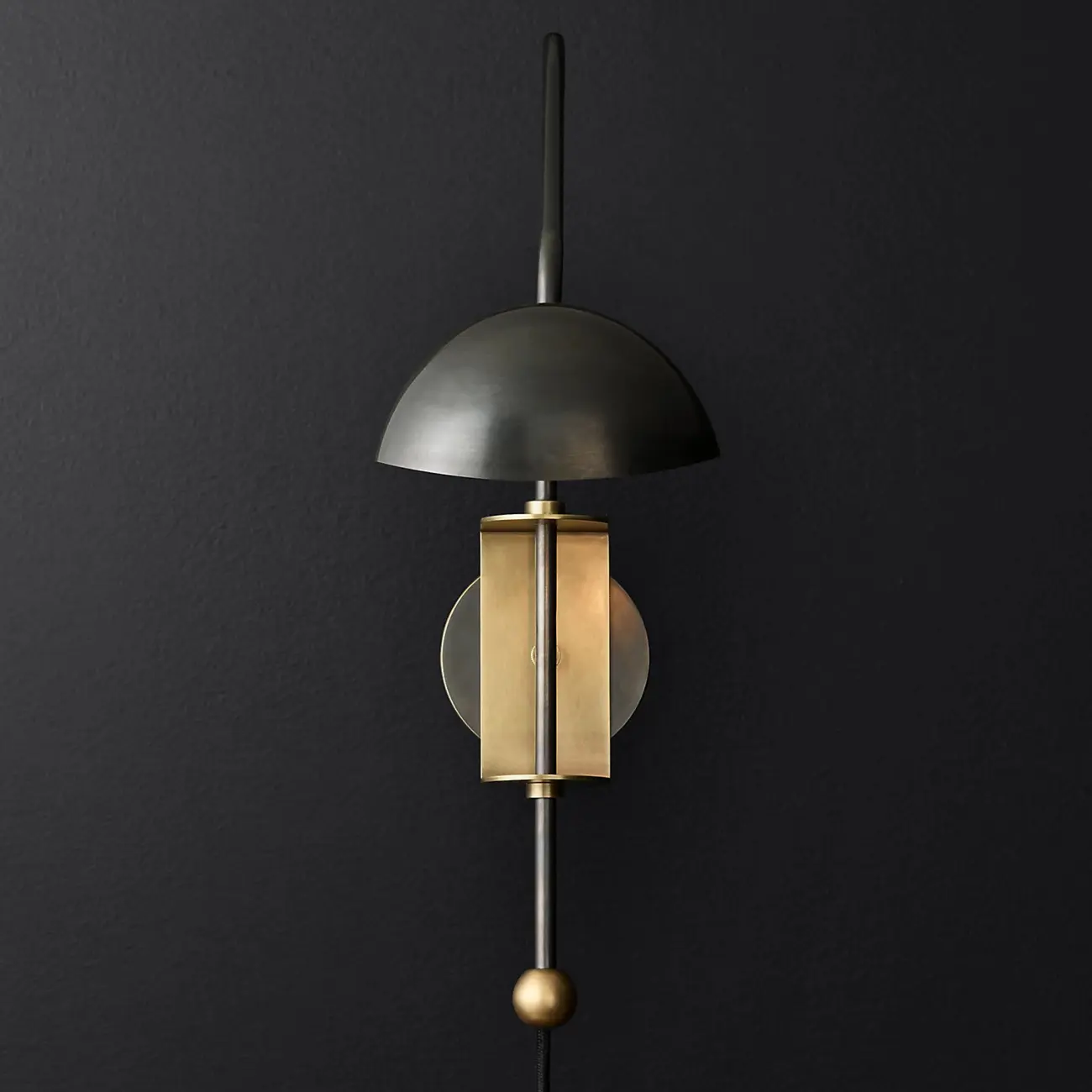 Industrial Dome-Shaped Swing Arm Wall Light for Bedroom Decor Image - 10 | homeyfad