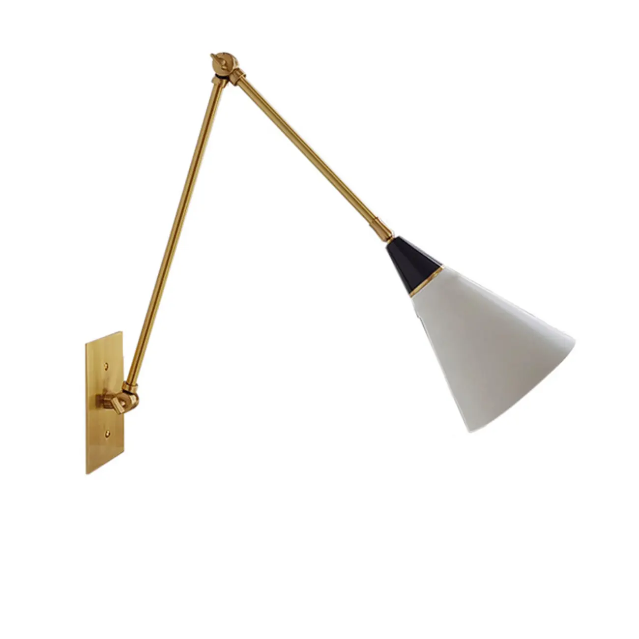 Minimalist Conial Swing Arm Wall Light Fixture for Study Space Image - 2 | homeyfad