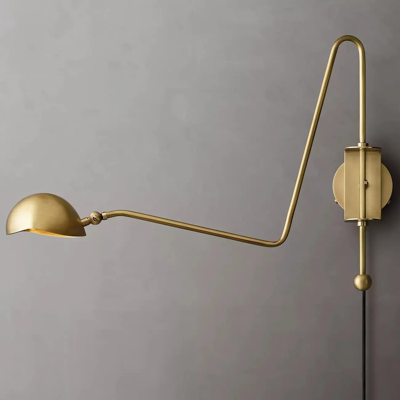 Industrial Dome-Shaped Swing Arm Wall Light for Bedroom Decor Image - 13 | homeyfad