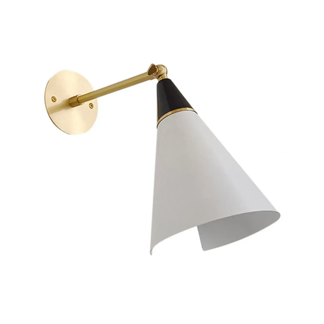 Minimalist Conial Swing Arm Wall Light Fixture for Study Space Image - 3