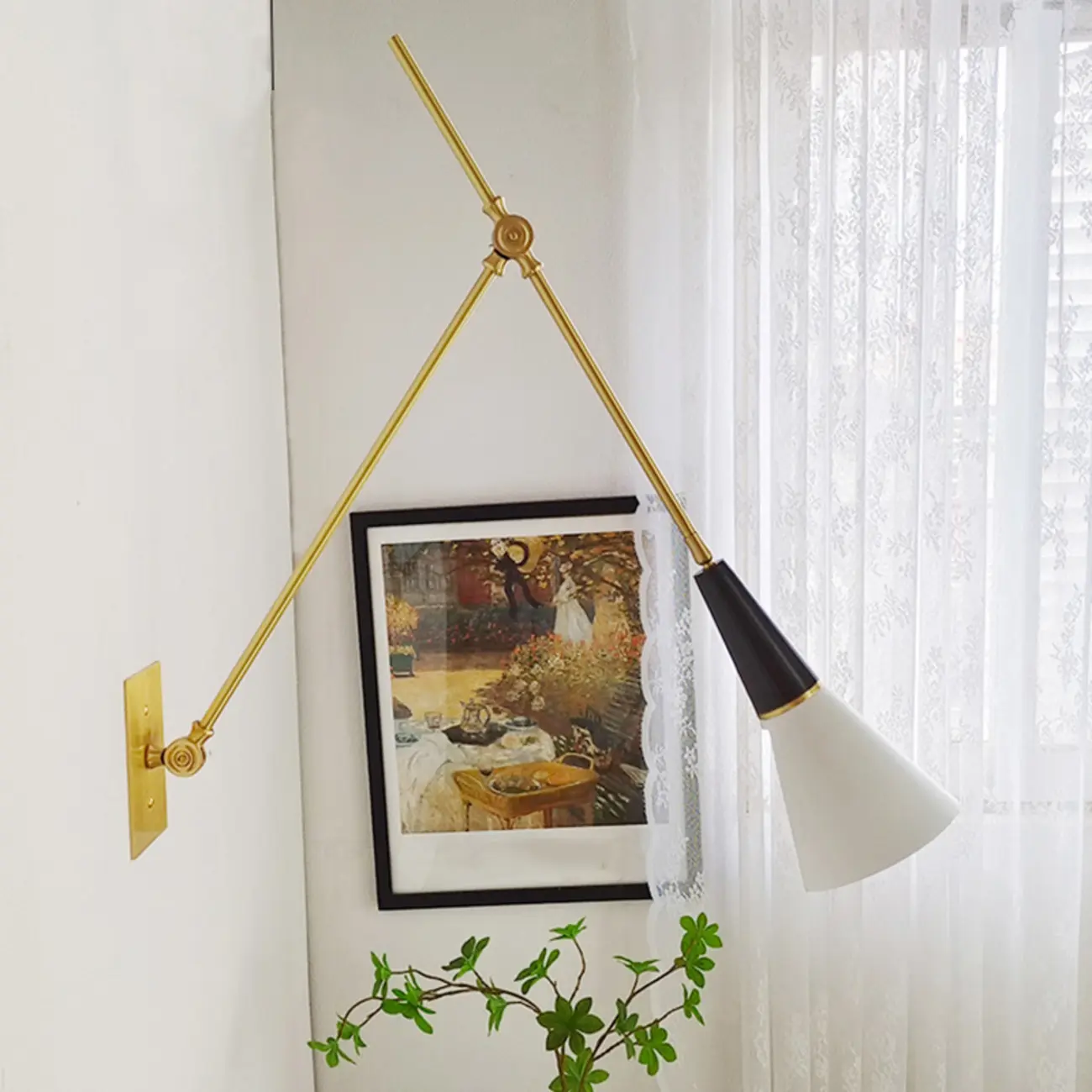 Minimalist Conial Swing Arm Wall Light Fixture for Study Space Image - 4 | homeyfad