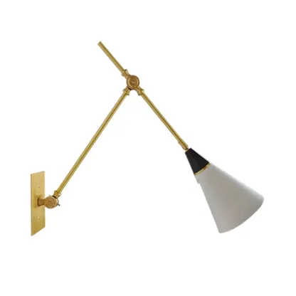 Minimalist Conial Swing Arm Wall Light Fixture for Study Space Image - 5