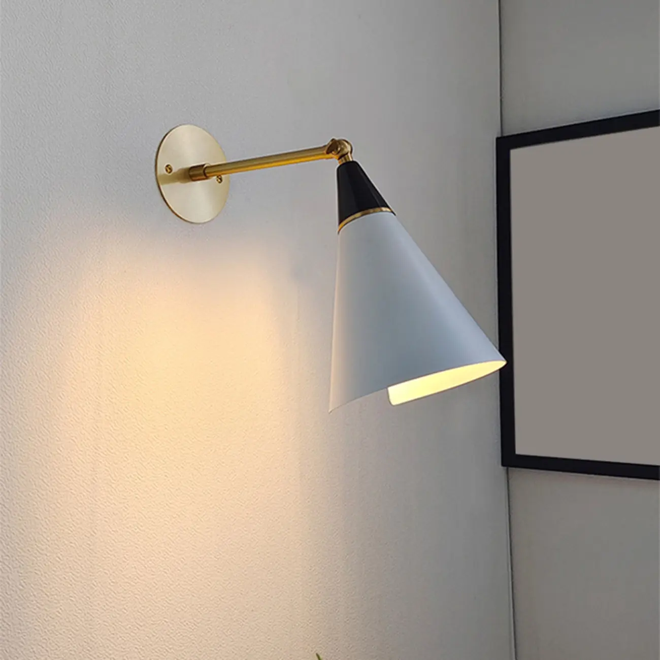 Minimalist Conial Swing Arm Wall Light Fixture for Study Space Image - 8 | homeyfad