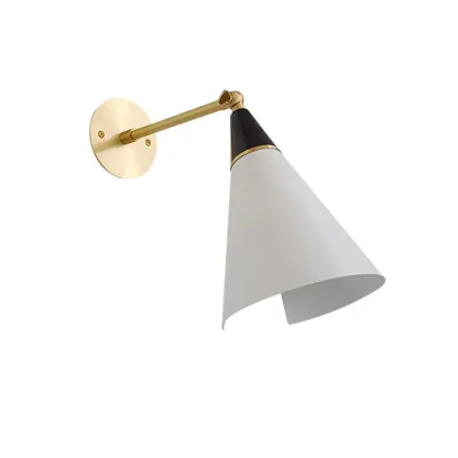 Minimalist Conial Swing Arm Wall Light Fixture for Study Space Image - 10
