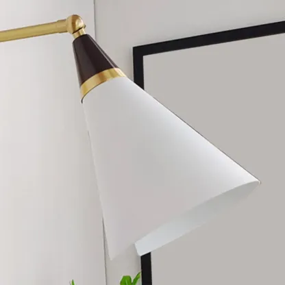 Minimalist Conial Swing Arm Wall Light Fixture for Study Space Image - 12