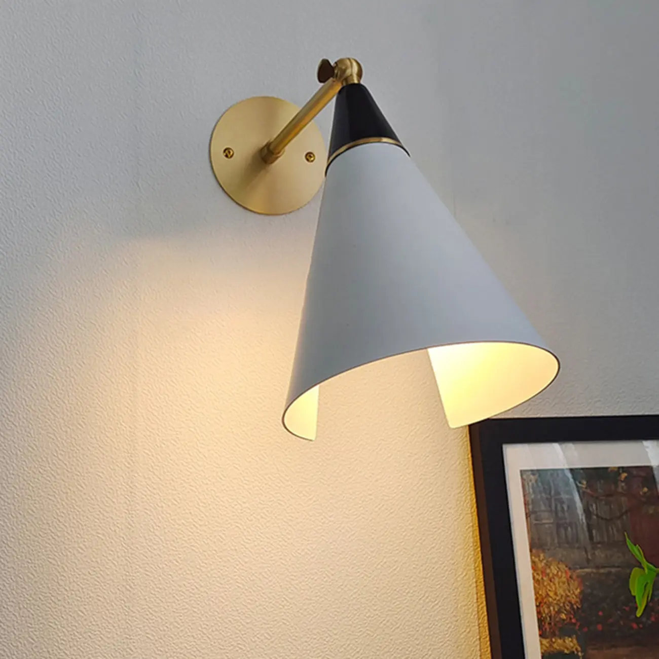 Minimalist Conial Swing Arm Wall Light Fixture for Study Space Image - 14 | homeyfad