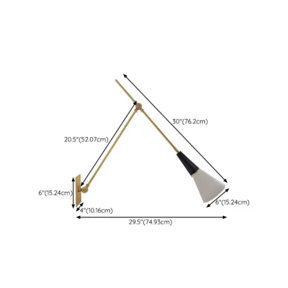 Minimalist Conial Swing Arm Wall Light Fixture for Study Space Image - 17
