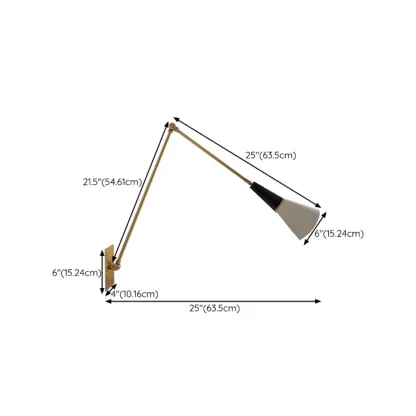 Minimalist Conial Swing Arm Wall Light Fixture for Study Space Image - 19