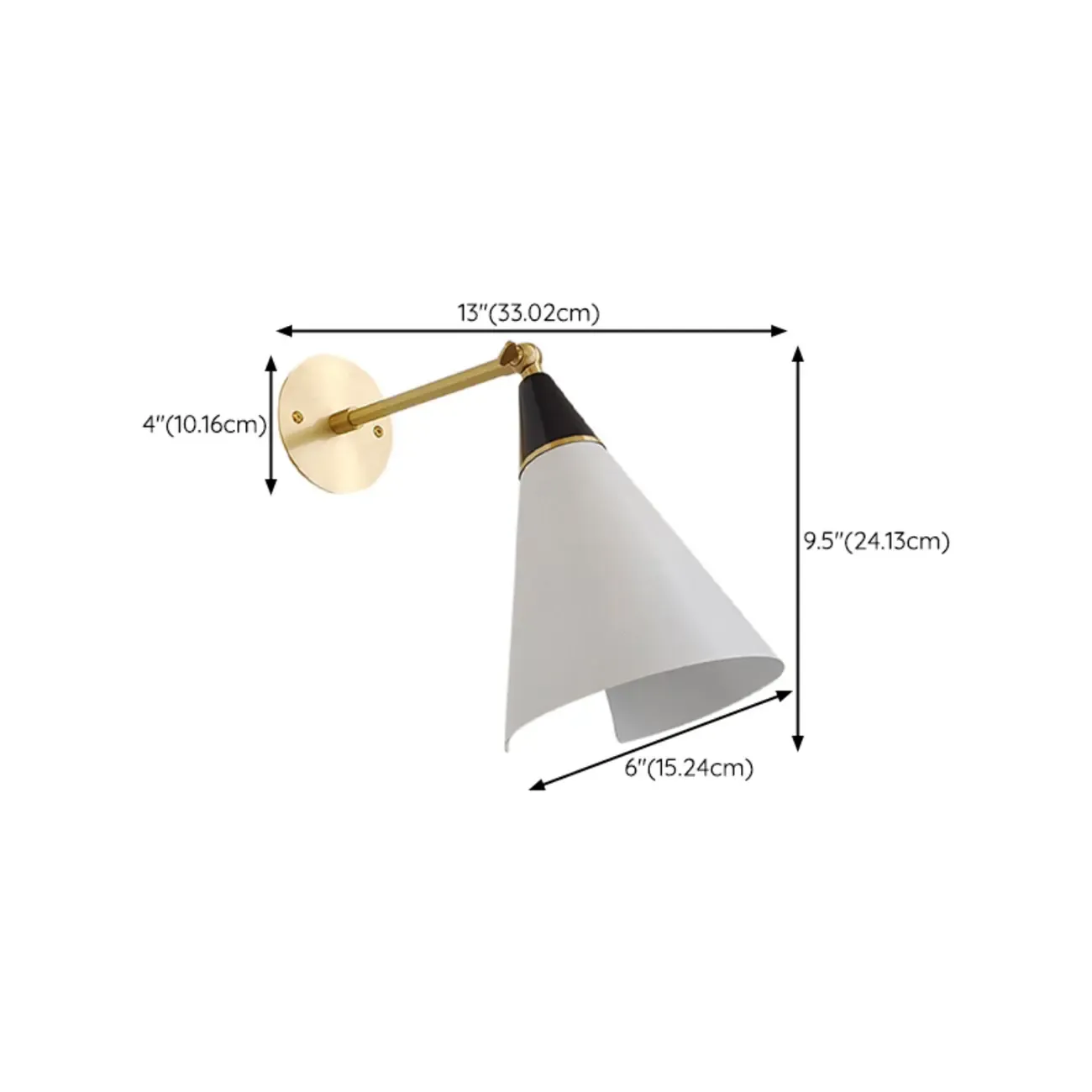 Minimalist Conial Swing Arm Wall Light Fixture for Study Space Image - 20