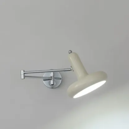Mini Adjustable Iron Swing Arm Wall Light for Bedside Use Image - 2