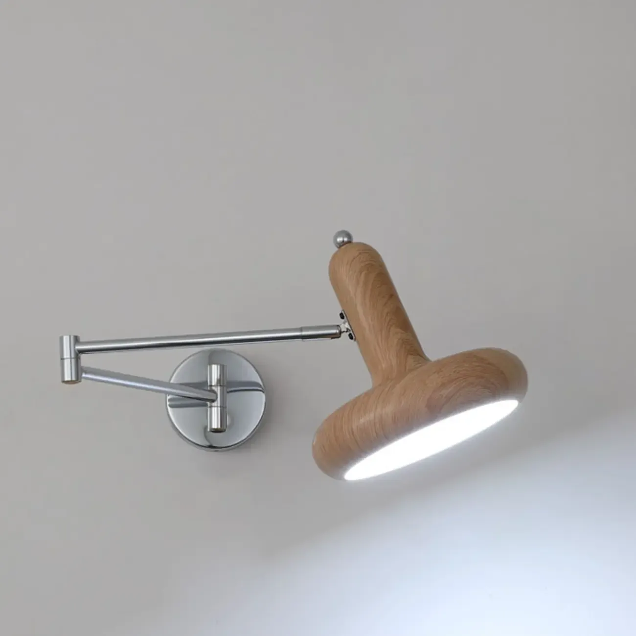 Mini Adjustable Iron Swing Arm Wall Light for Bedside Use Image - 3