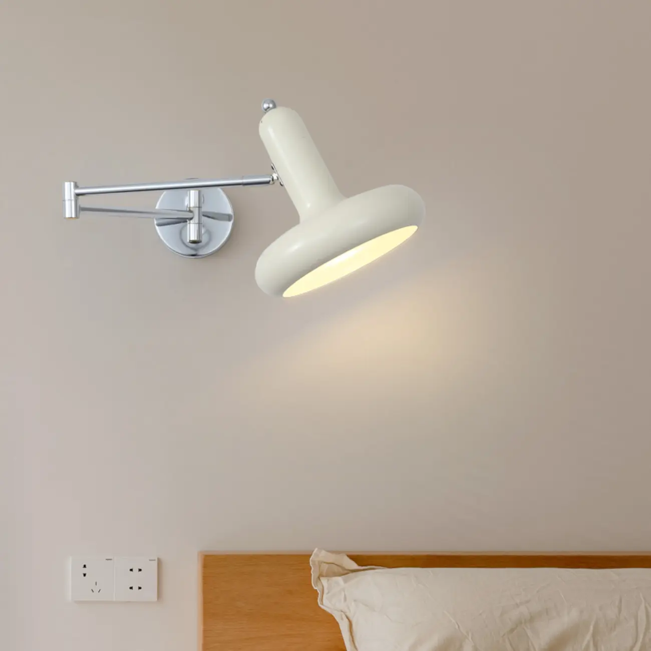 Mini Adjustable Iron Swing Arm Wall Light for Bedside Use Image - 4 | homeyfad