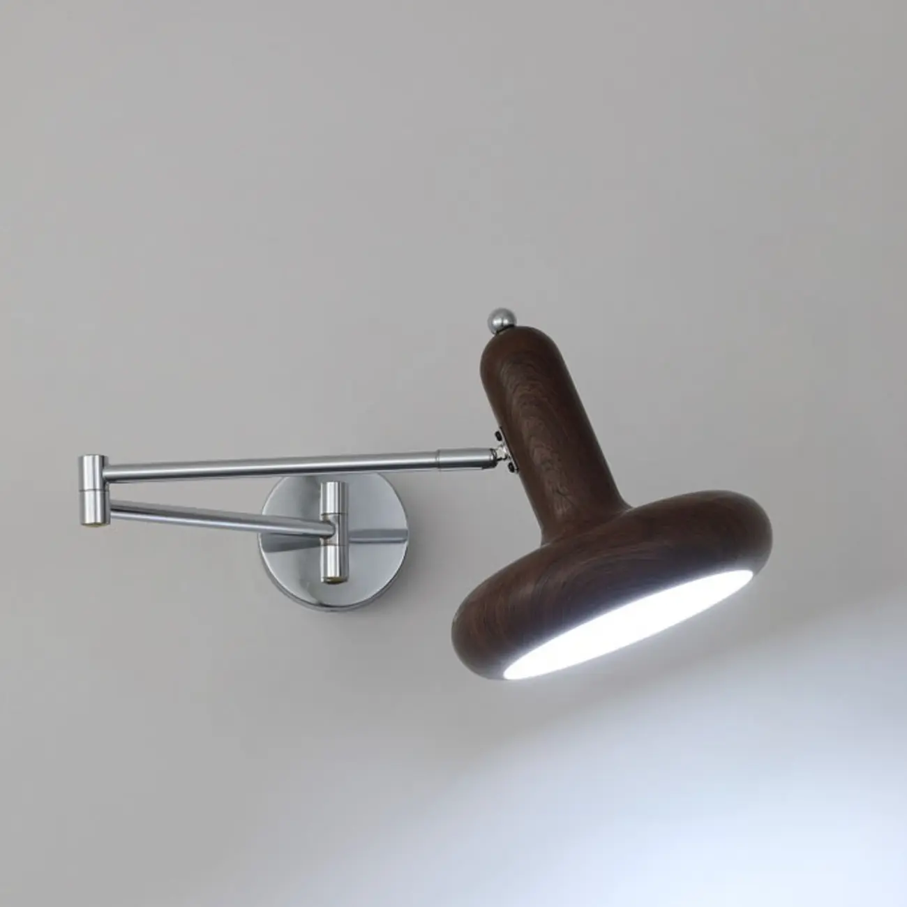 Mini Adjustable Iron Swing Arm Wall Light for Bedside Use Image - 5 | homeyfad