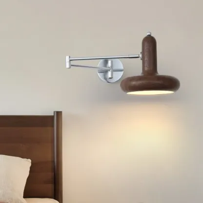 Mini Adjustable Iron Swing Arm Wall Light for Bedside Use Image - 7