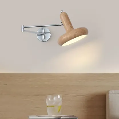 Mini Adjustable Iron Swing Arm Wall Light for Bedside Use Image - 8