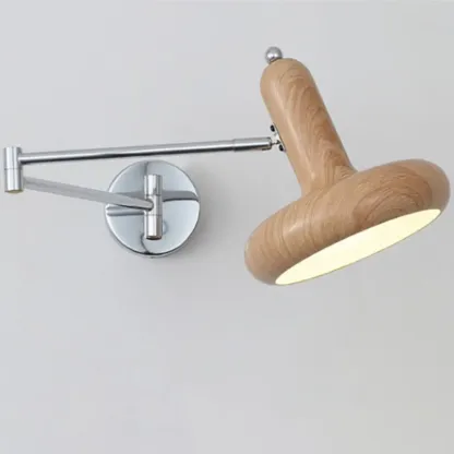 Mini Adjustable Iron Swing Arm Wall Light for Bedside Use Image - 10