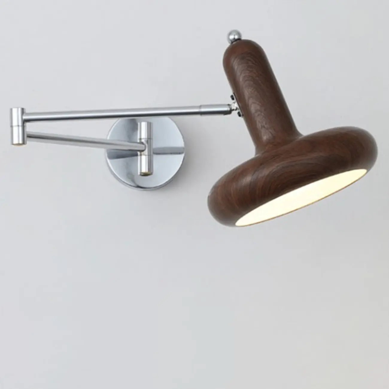 Mini Adjustable Iron Swing Arm Wall Light for Bedside Use Image - 11 | homeyfad