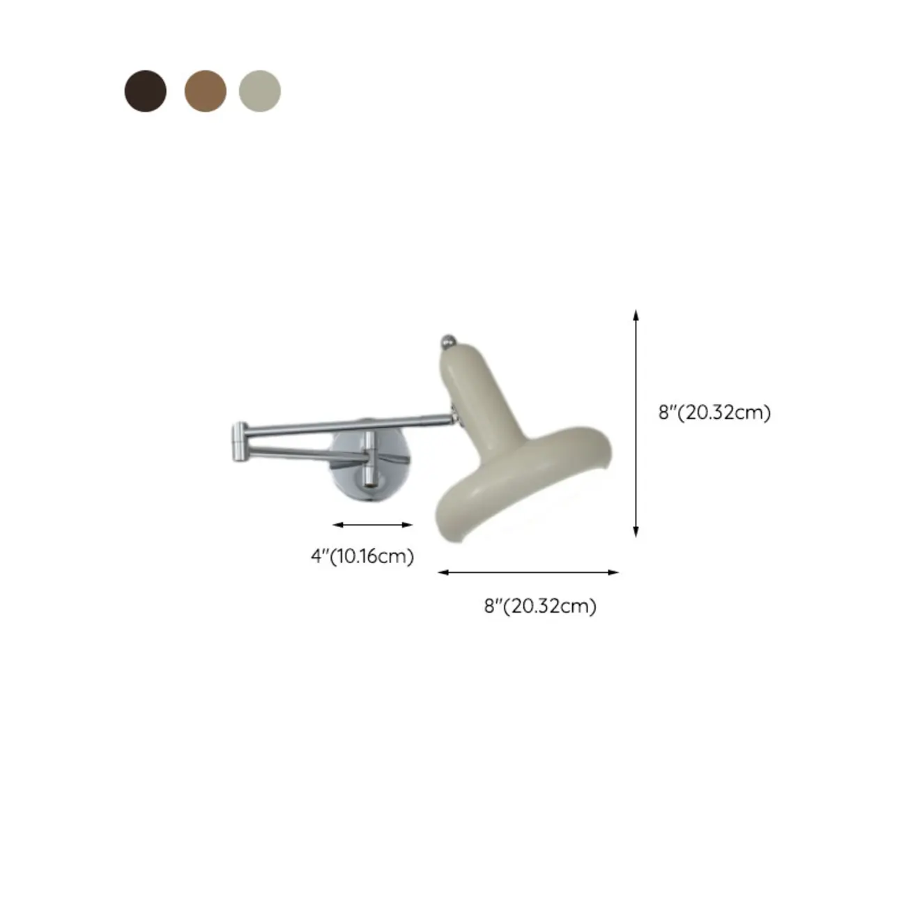 Mini Adjustable Iron Swing Arm Wall Light for Bedside Use #size | homeyfad