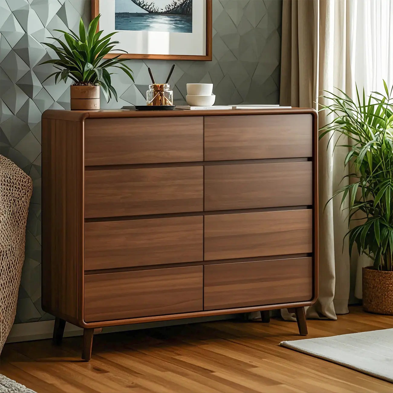Modish Accent Cabinet for Living Room with Multiple Drawers Image - 1 | homeyfad